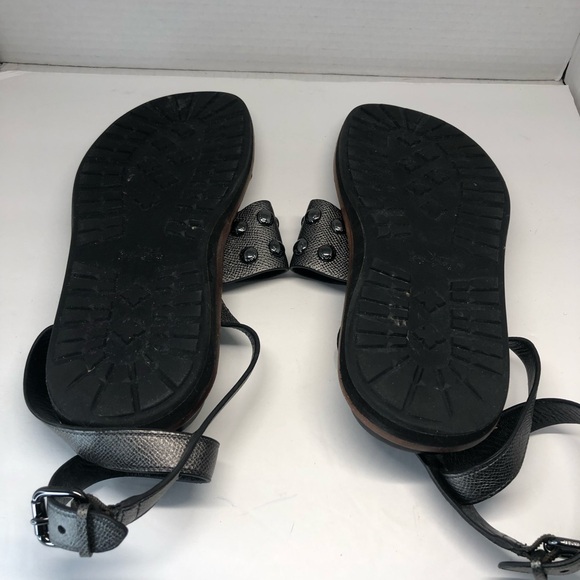 Coach Women's Dannie Gunmetal Metallic Studded Sandals Size 8B - Picture 7 of 8